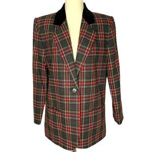 VINTAGE SAG HARBOR Petites plaid blazer size 6
